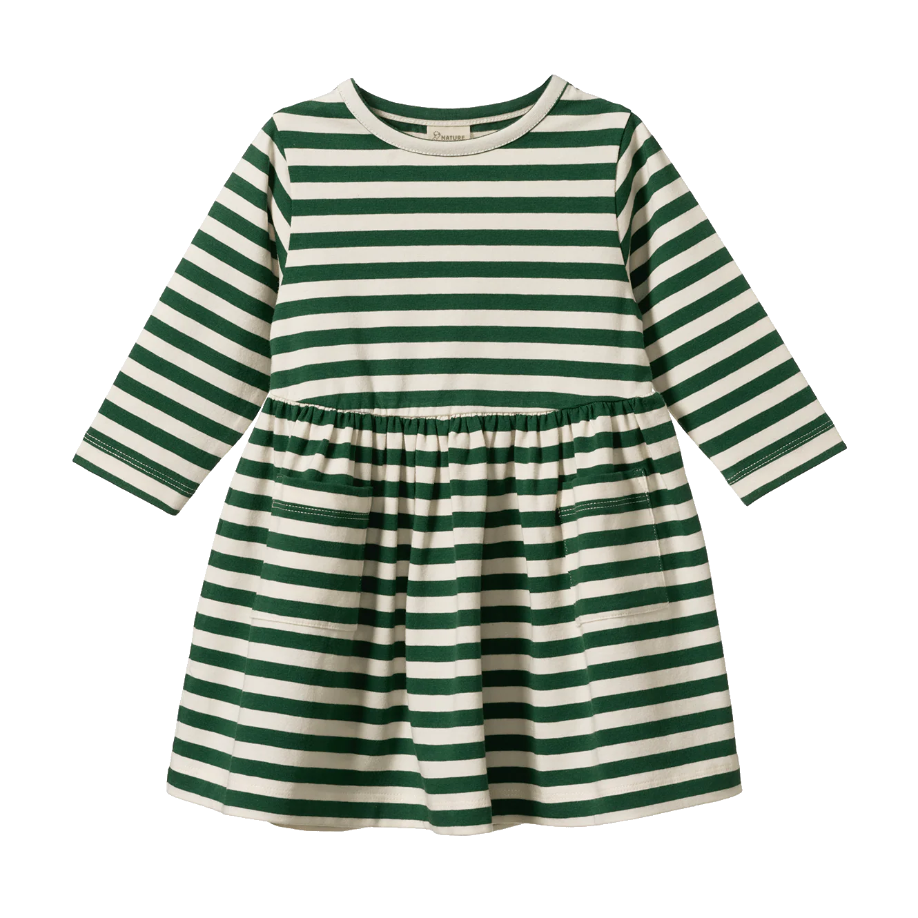 Nature Baby Long Sleeve Twirl Dress Eden Sea Stripe