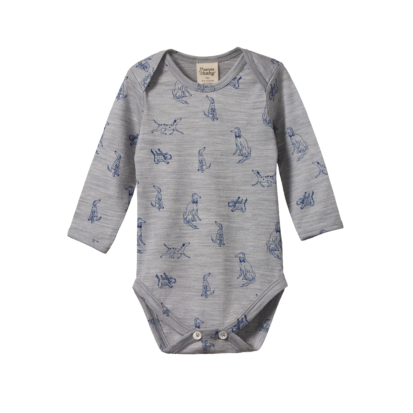 Nature Baby Merino Long Sleeve Bodysuit Best Friend Print