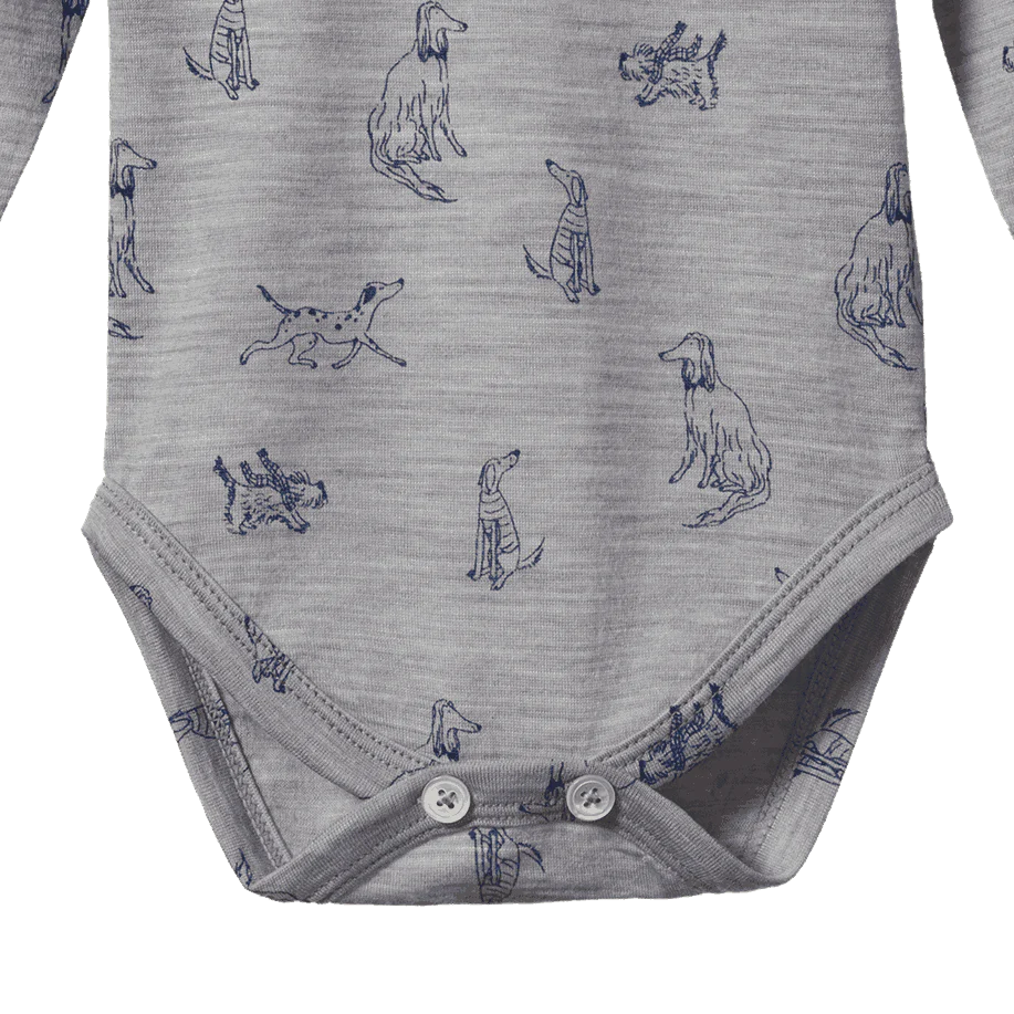 Nature Baby Merino Long Sleeve Bodysuit Best Friend Print