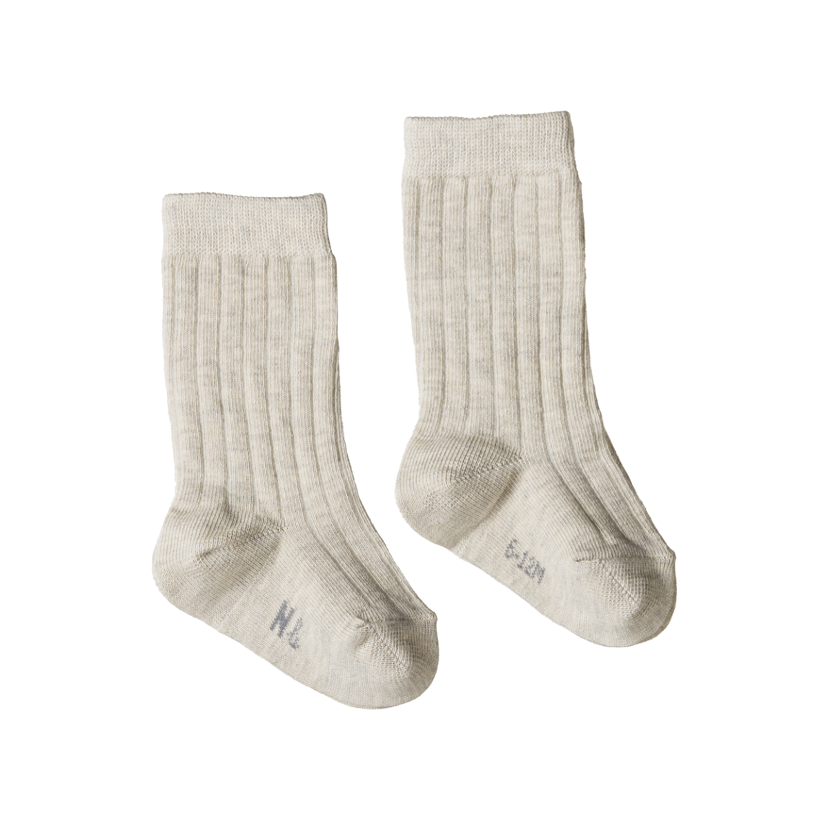 Nature Baby Organic Cotton Rib Socks Light Grey Marle