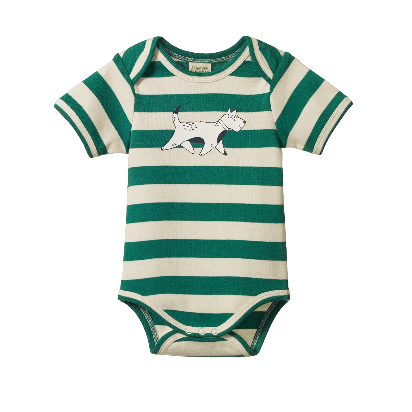 Nature Baby Short Sleeve Bodysuit Dog Walk Print
