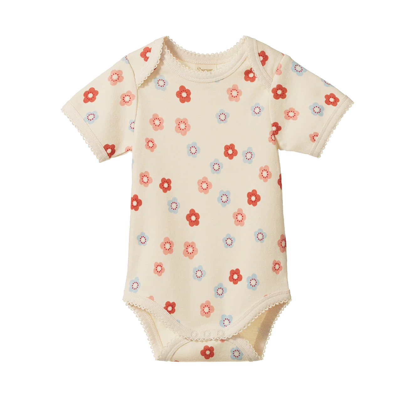 Nature Baby Short Sleeve Bodysuit Petite Flora Stamp Print