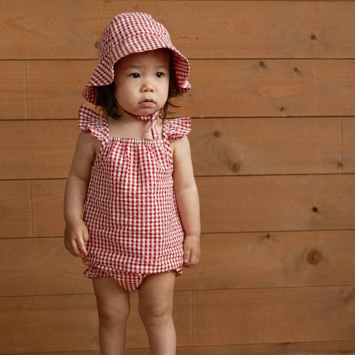 Nature Baby Sun Hat Red Gingham