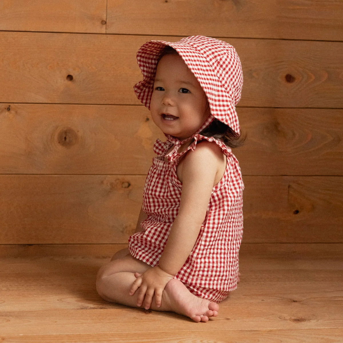 Nature Baby Sun Hat Red Gingham