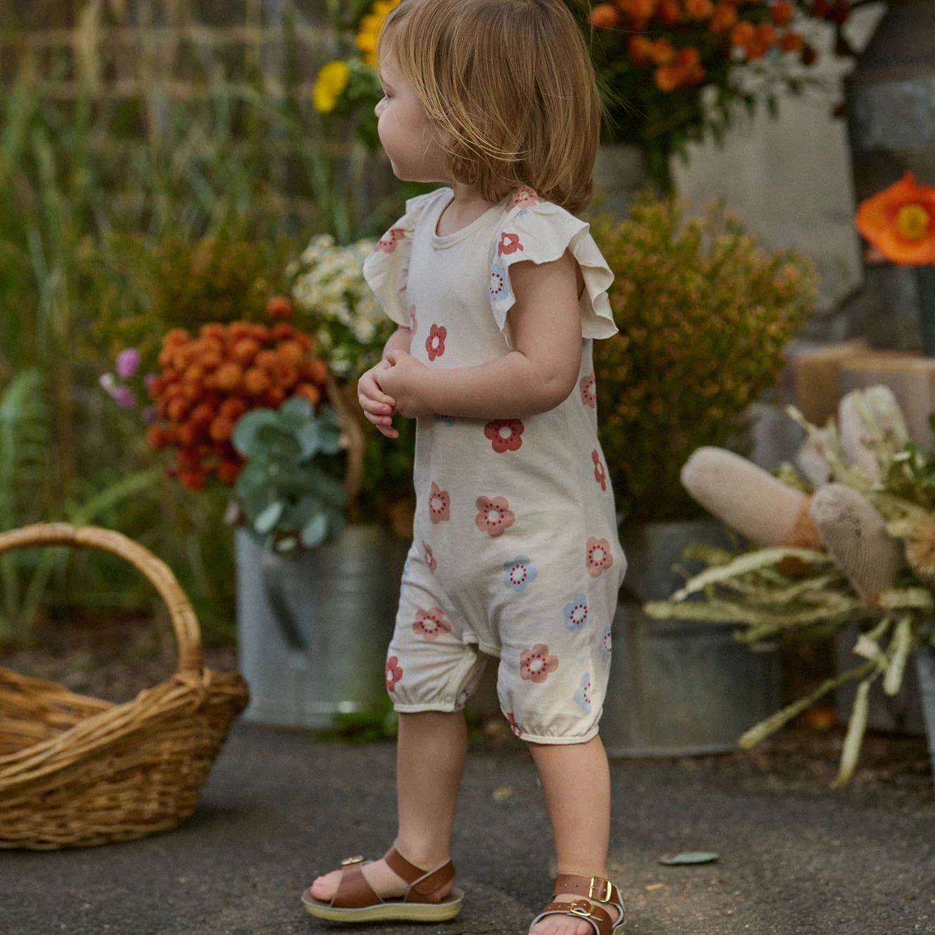 Nature Baby Tilly Suit Flora Stamp Print