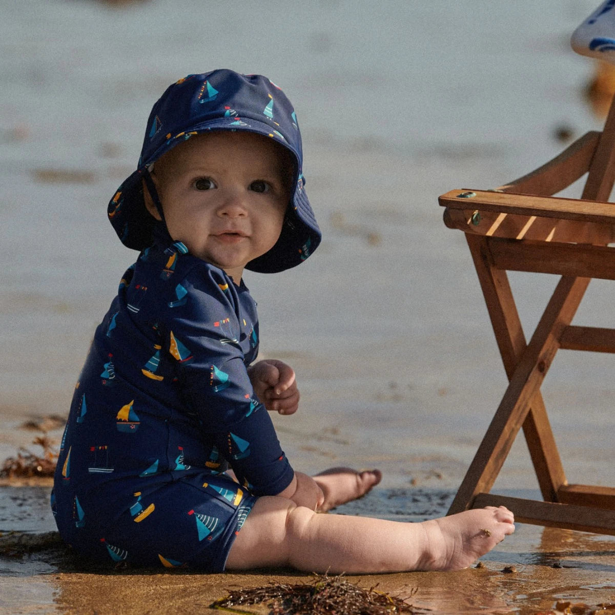 Nature Baby one piece bathing trunks Regatta Navy Print