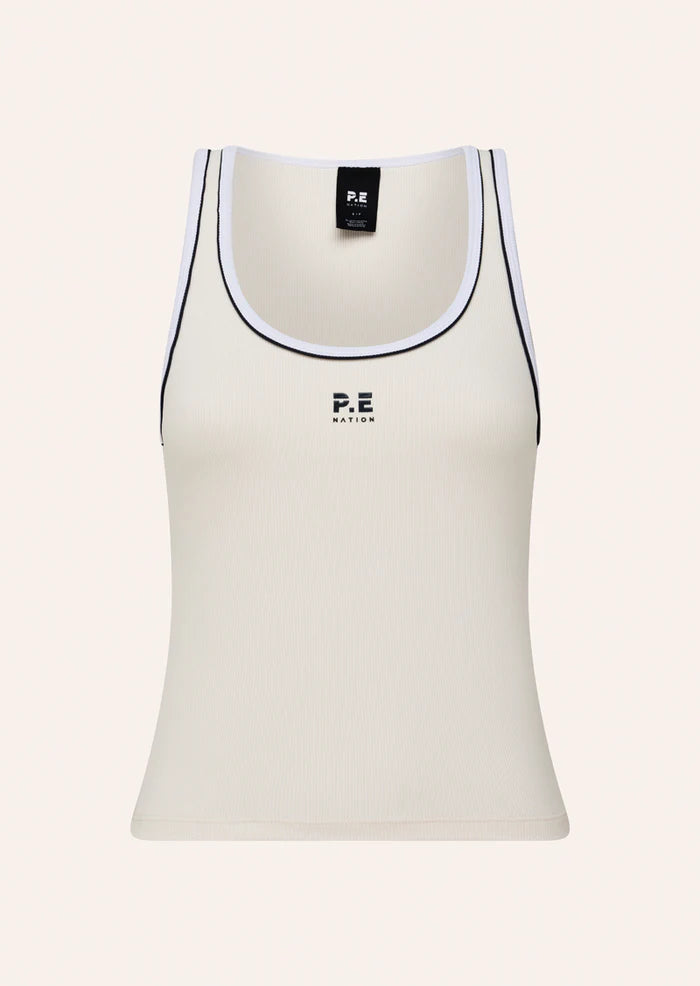 P.E Nation Nexus Rib Tank Whisper White / Pink Lemonade