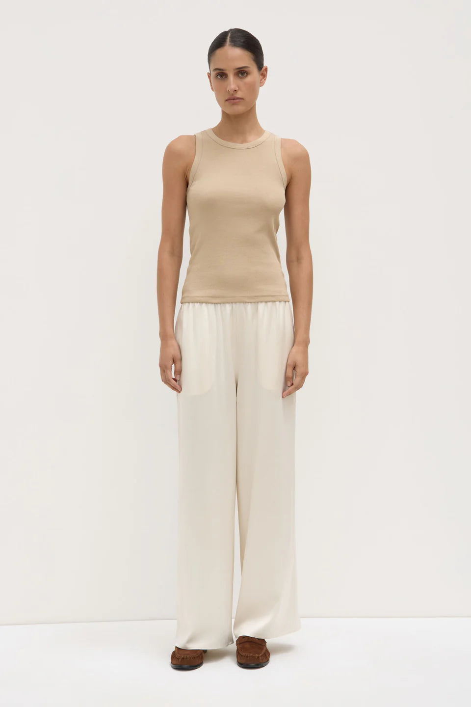 Assembly Label Nika Rib Tank - Tan