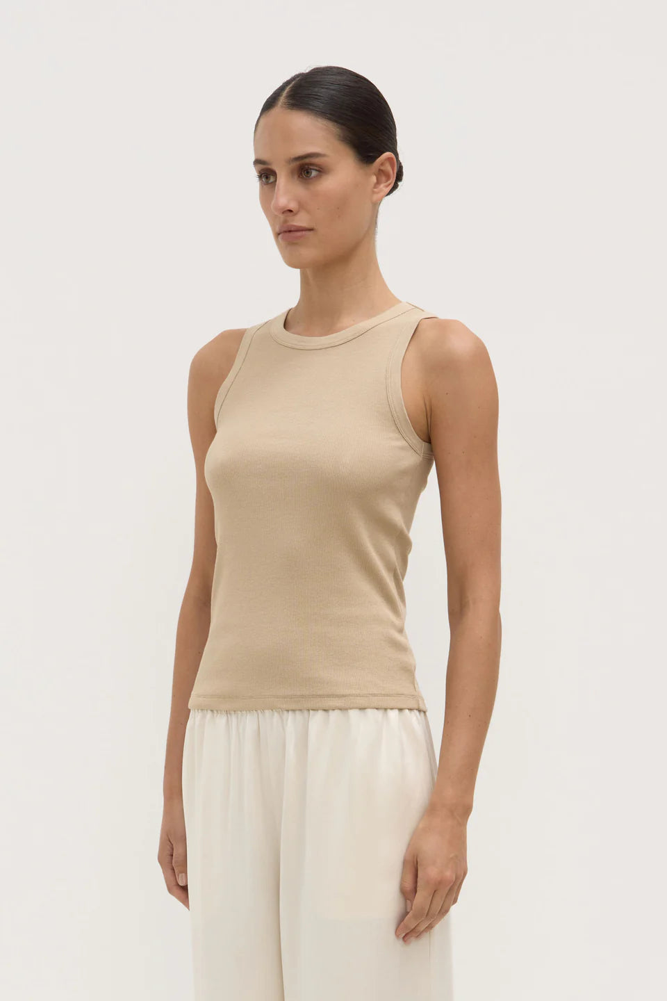 Assembly Label Nika Rib Tank - Tan