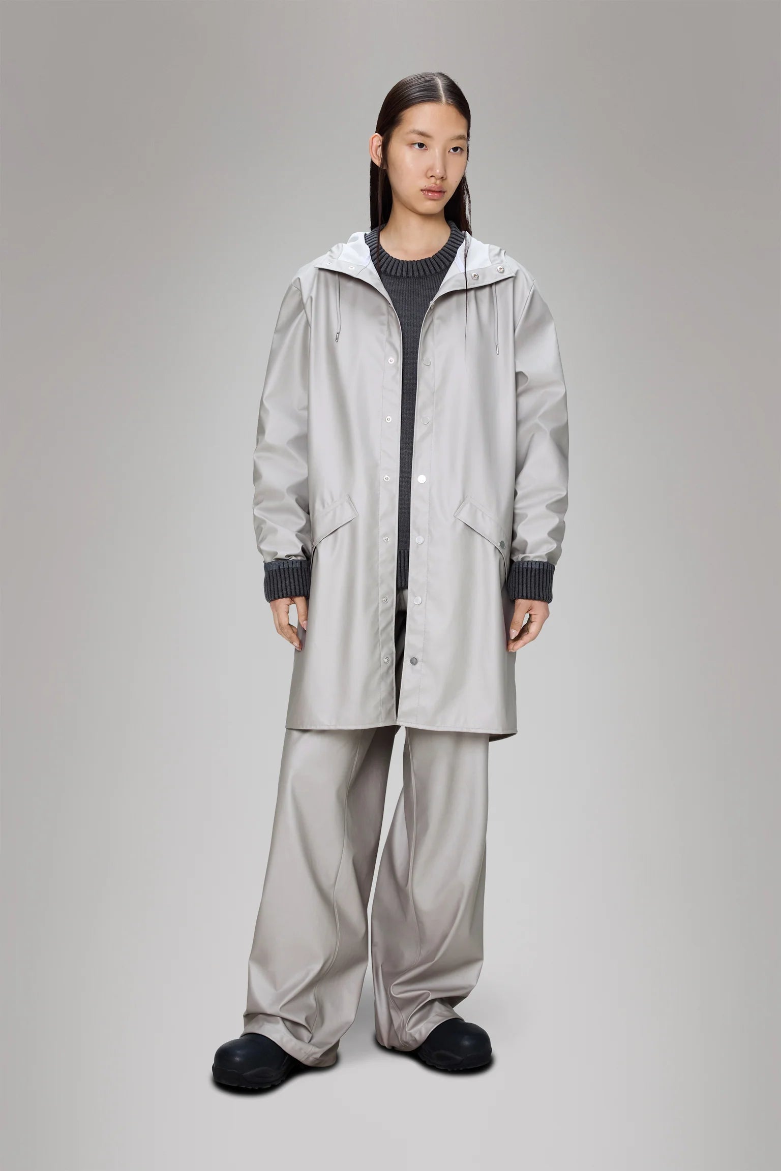 Rains Long Jacket - Nimbus