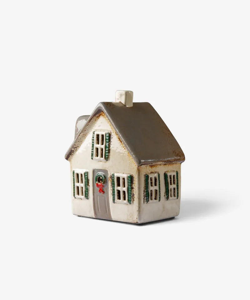 French Country Villa Cottage with Bow Wreath