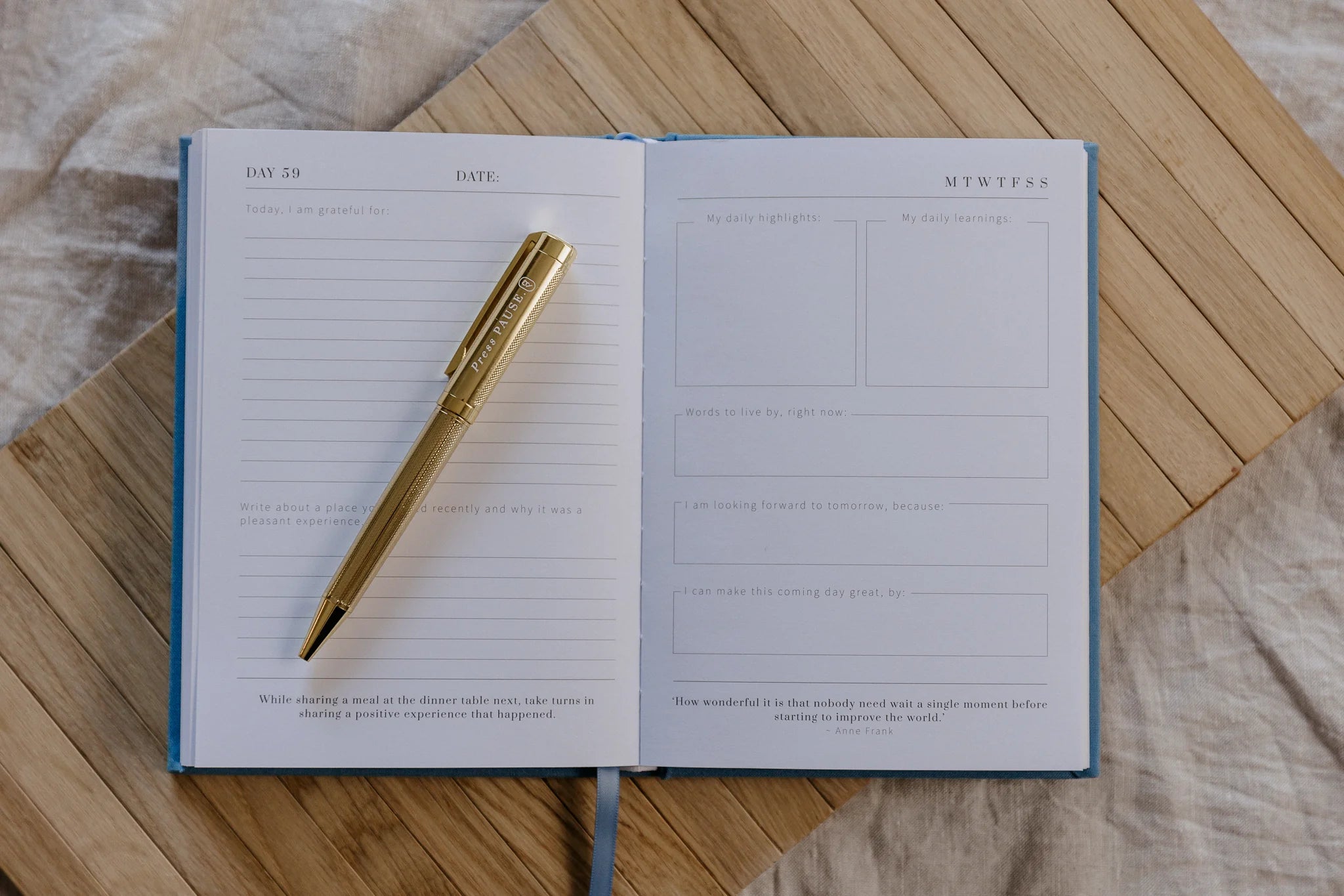 Olive & Page 100 Days Of Gratitude Journal - Sky Blue