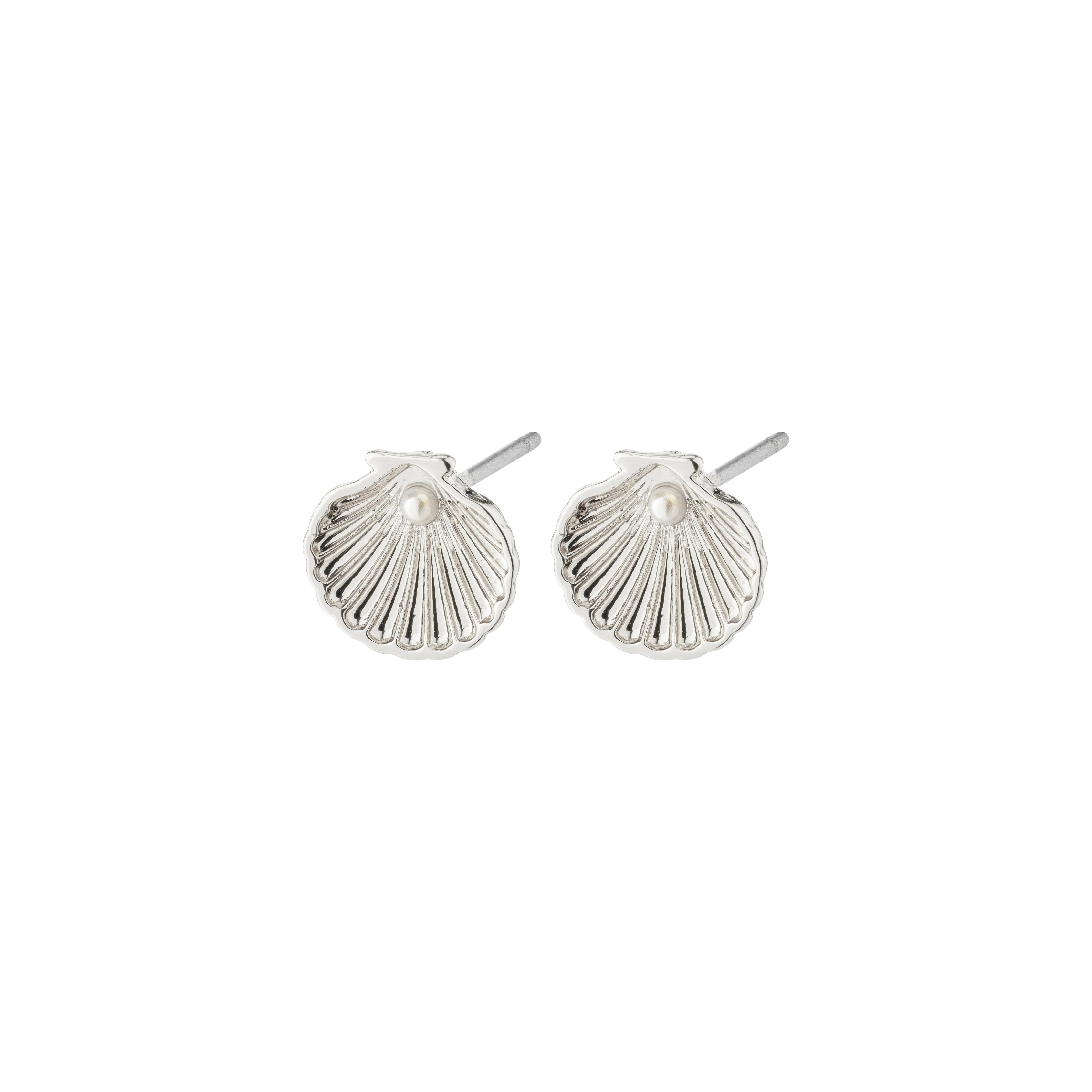 Pilgrim Opal Seashell Earrings Silver