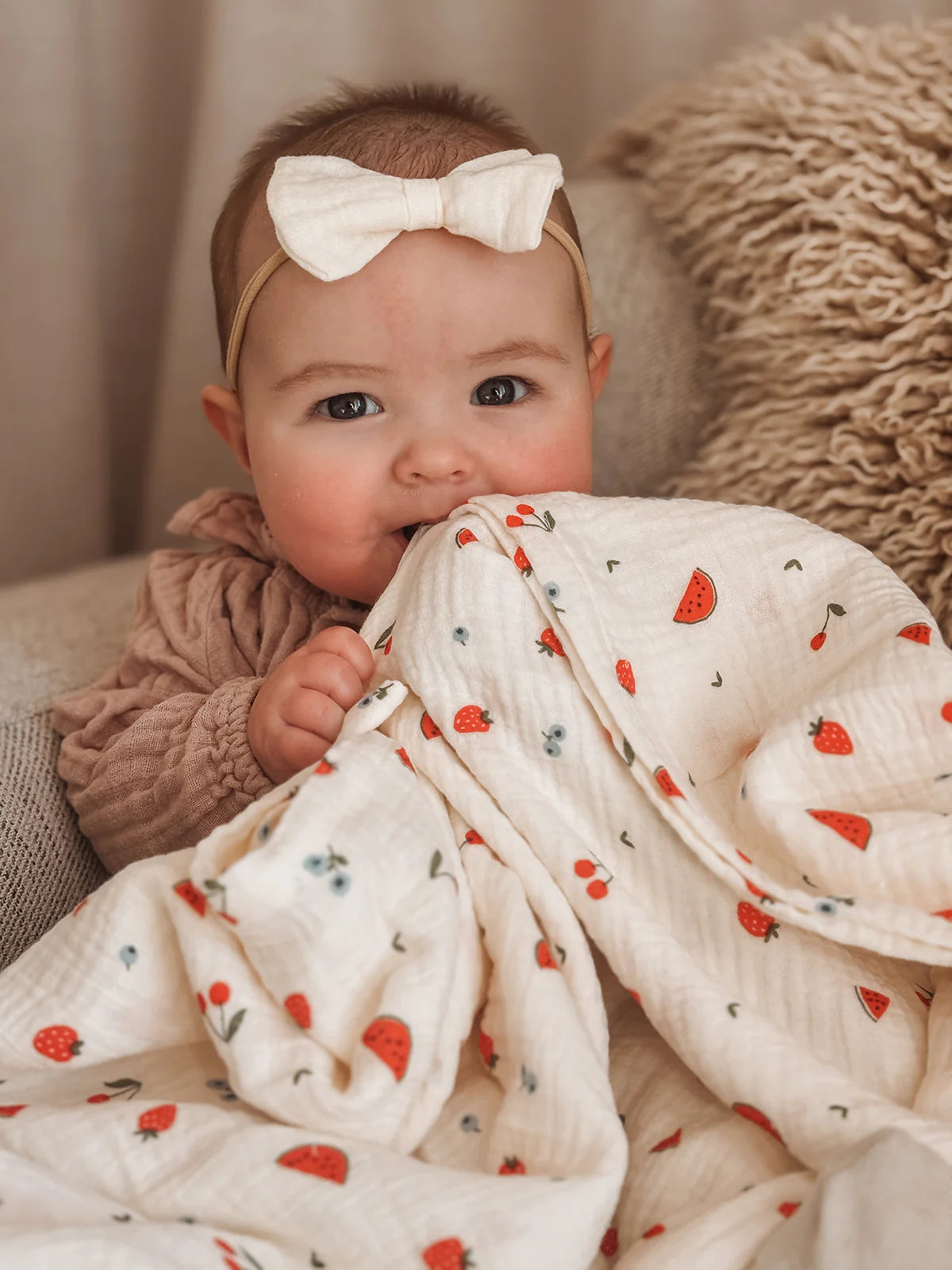Over The Dandelions Swaddle Organic Muslin Sweet Pickings