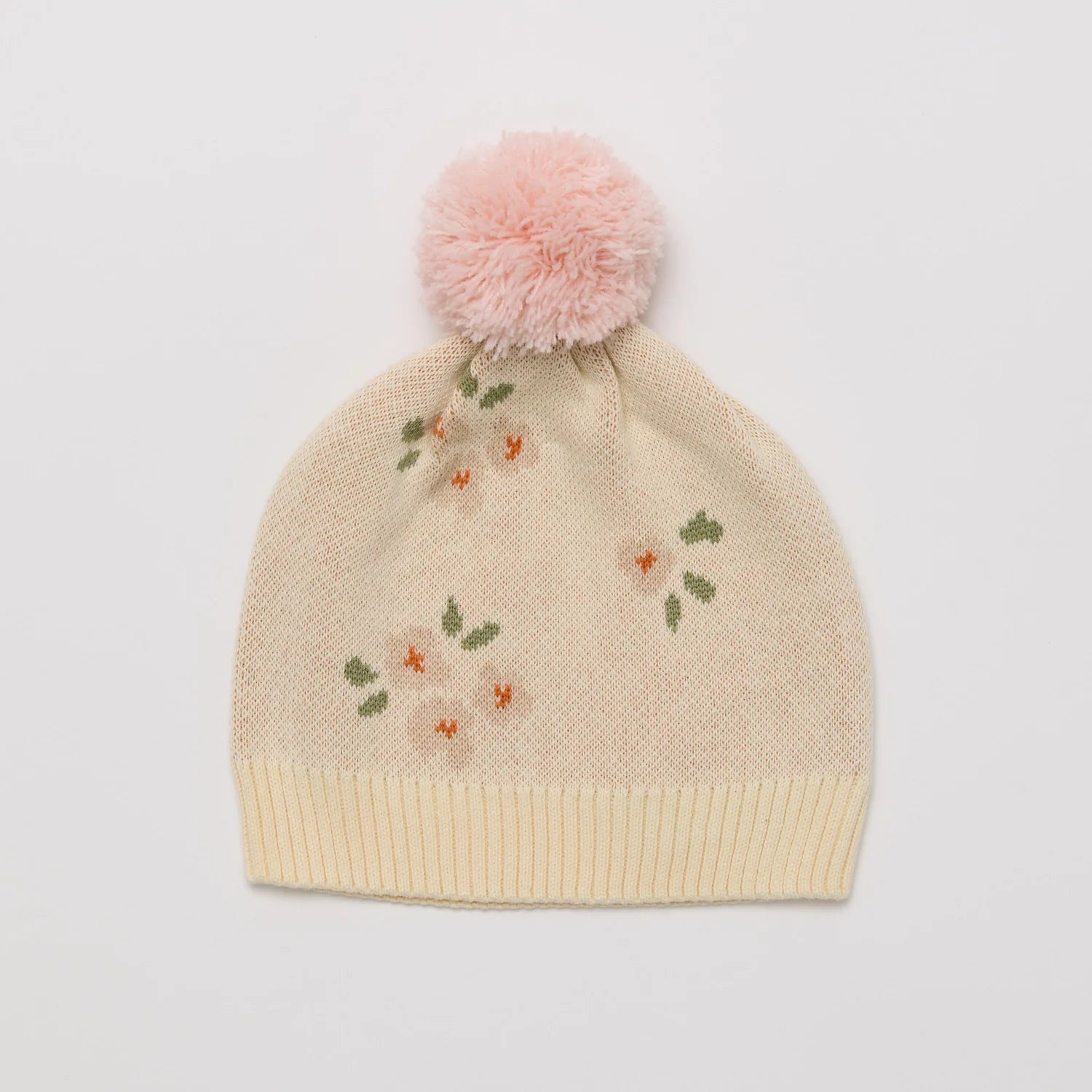 Over The Dandelions Knitted Beanie Daisy with pompom