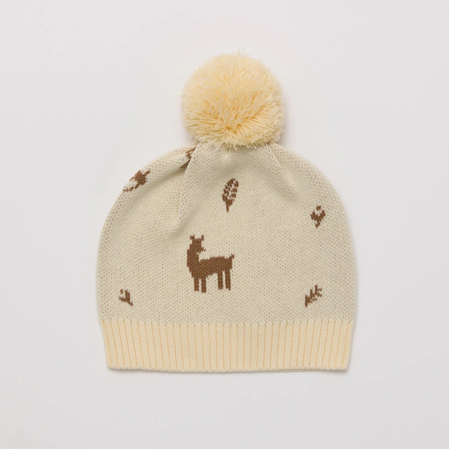 Over The Dandelions Knitted Beanie Woodlands with pompom