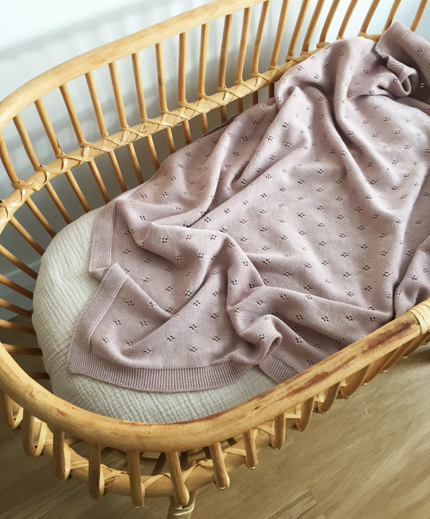 Over The Dandelions Marley Blanket in Dusk Organic Cotton