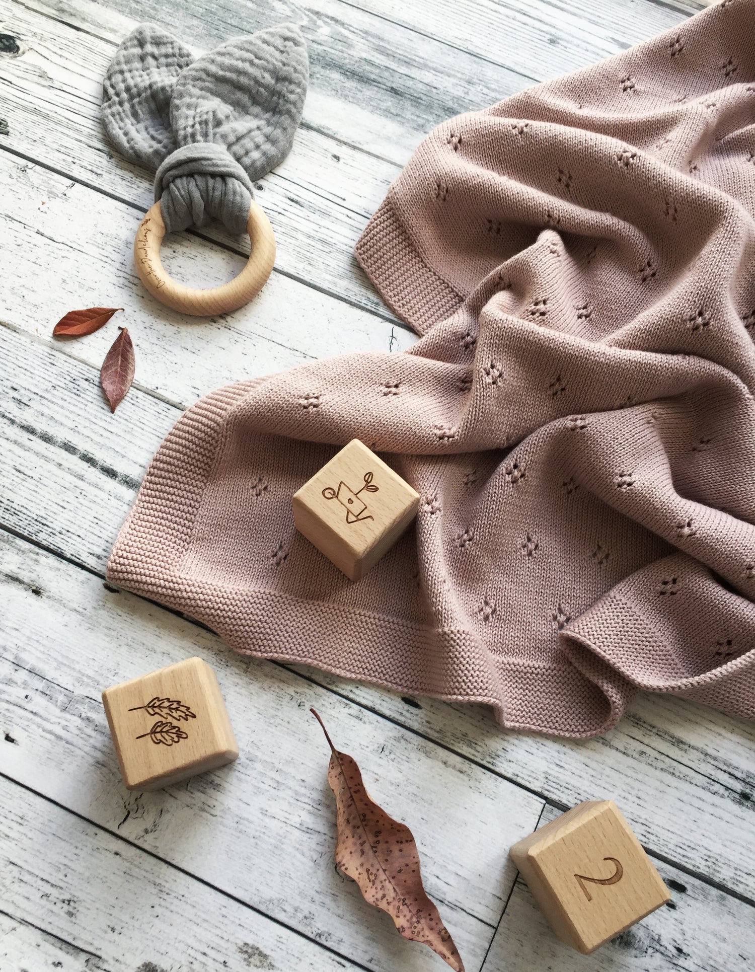 Over The Dandelions Marley Blanket in Dusk Organic Cotton
