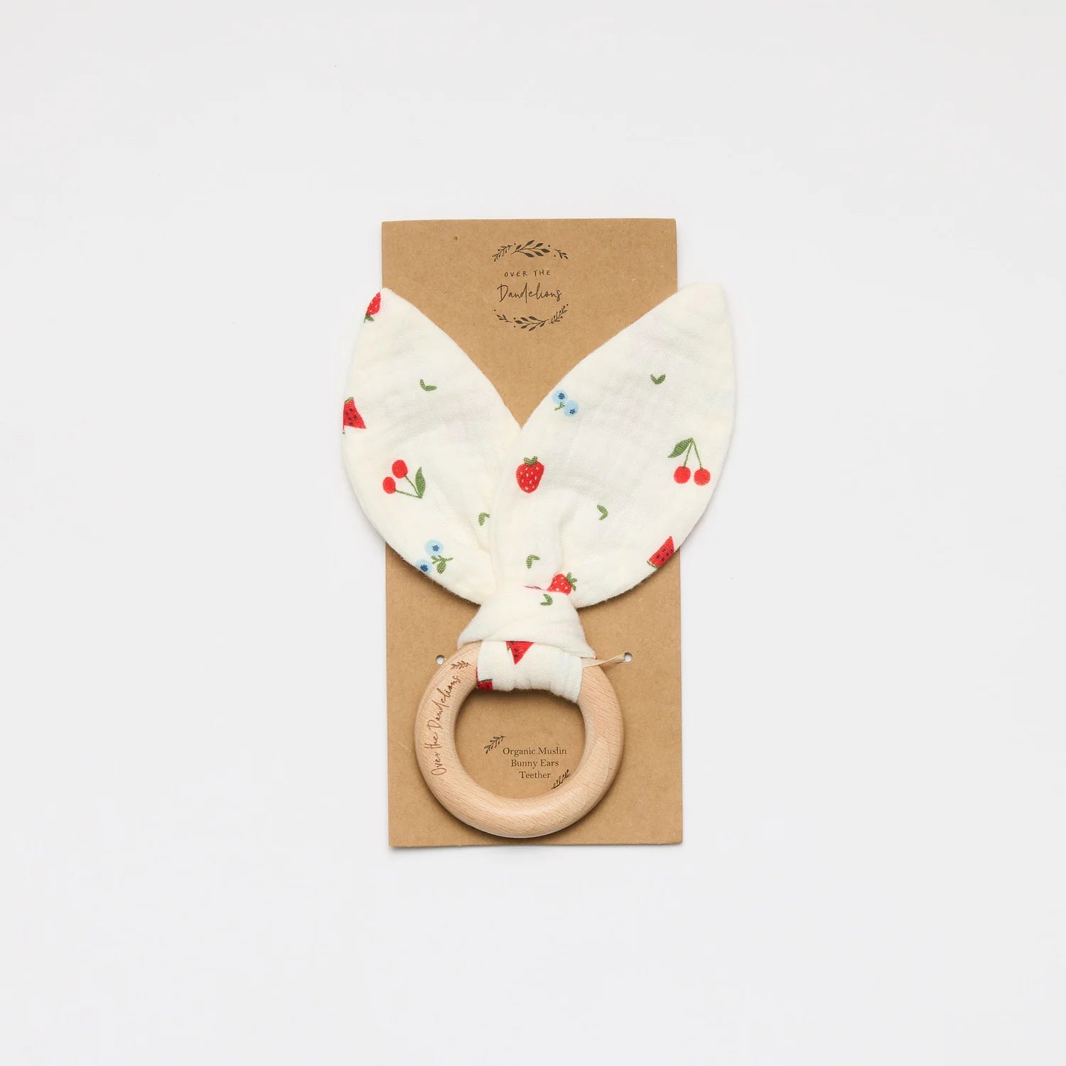 Over The Dandelions Organic Bunny Ears Teether Sweet Pickings