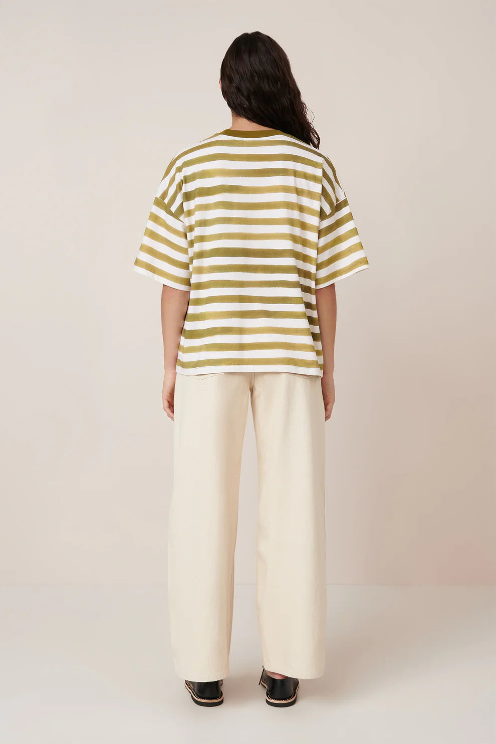 Kowtow Box Tee Brushstroke Stripe