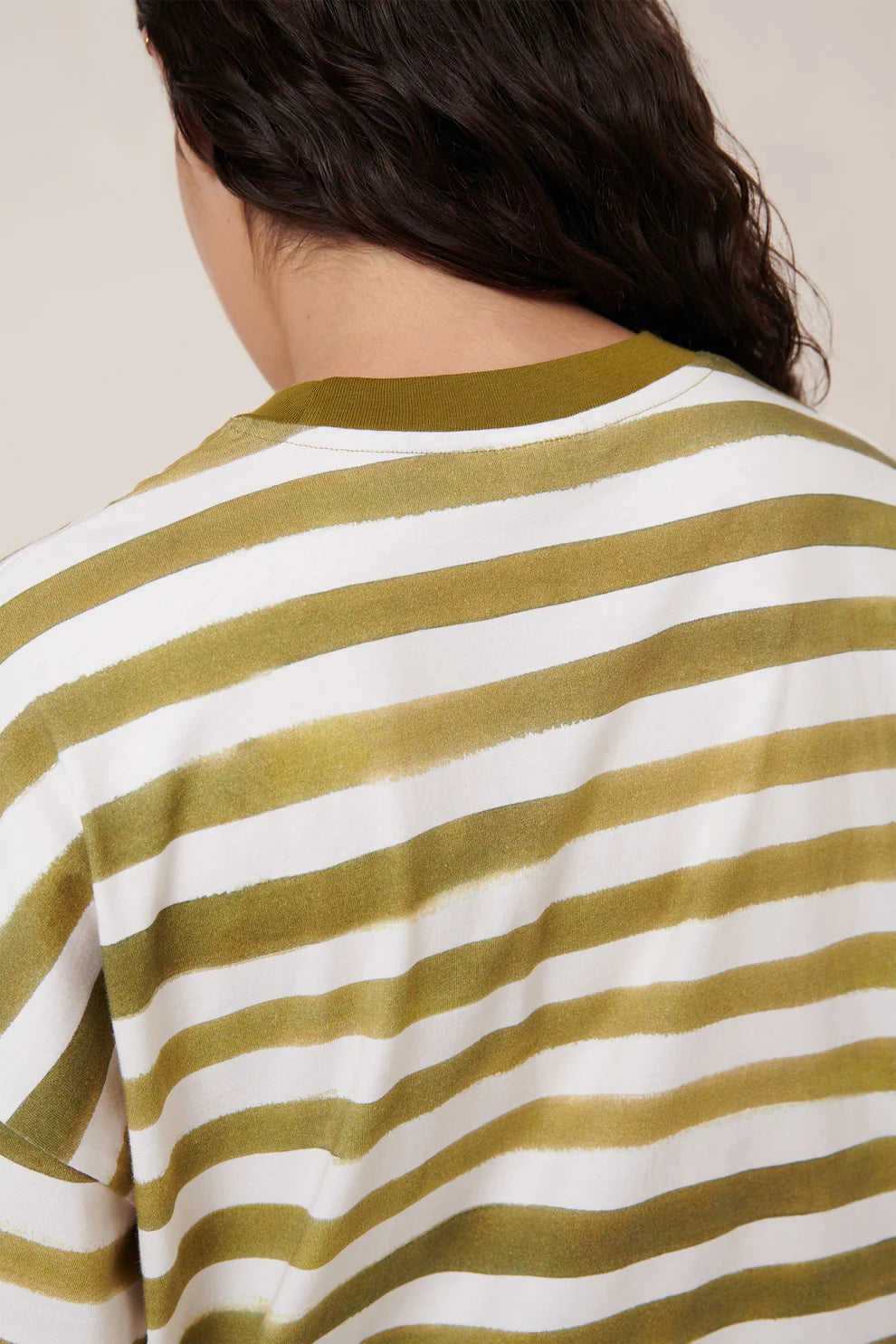Kowtow Box Tee Brushstroke Stripe