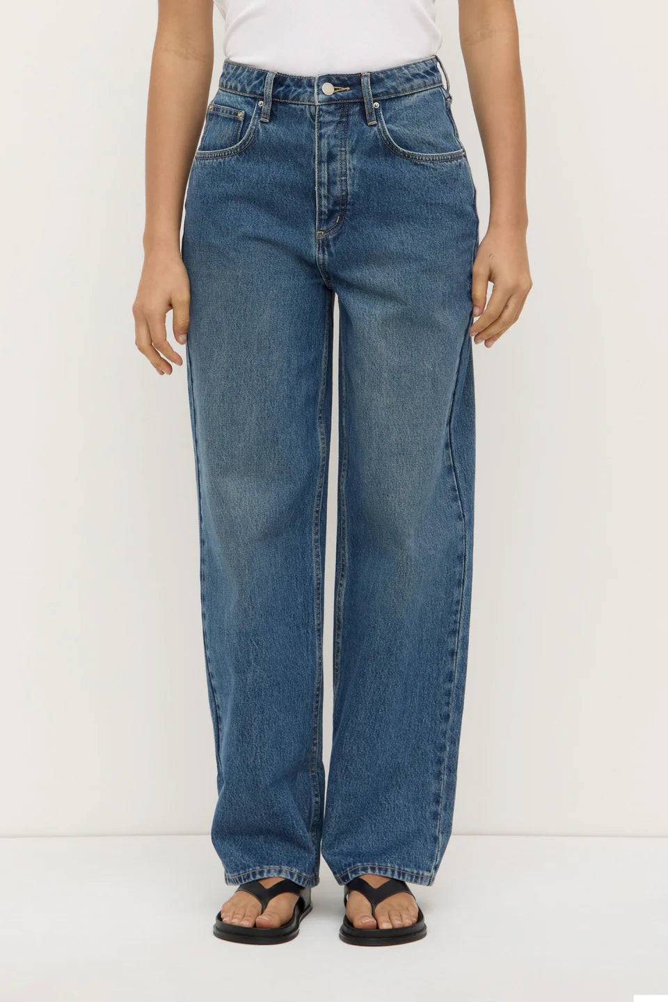 Assembly Label Oversized High Rise Jean - Dark Indigo Fade