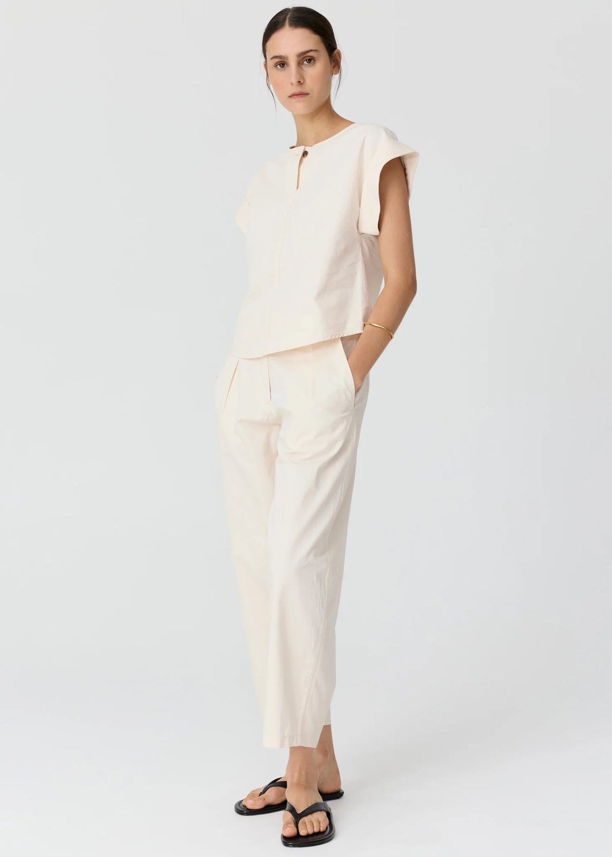 POL Alma Barrel Pant Pebble