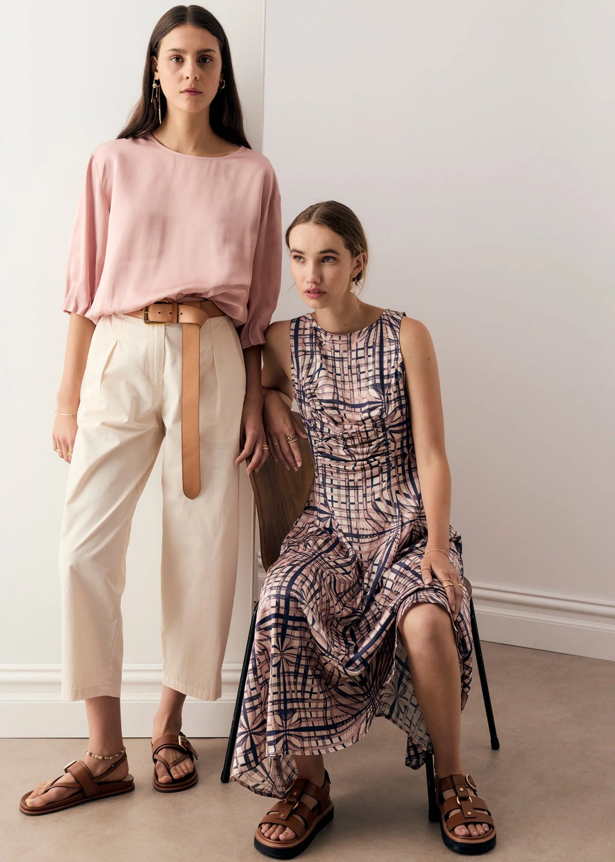 POL Alma Barrel Pant Pebble