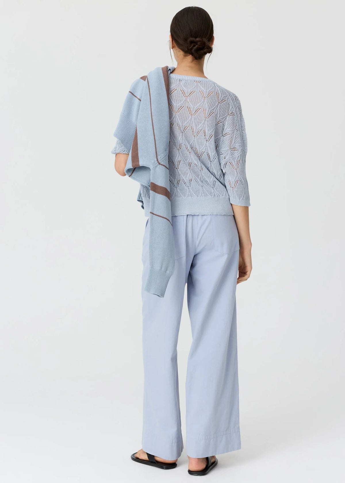 POL Rosin Pointelle Tee Blue