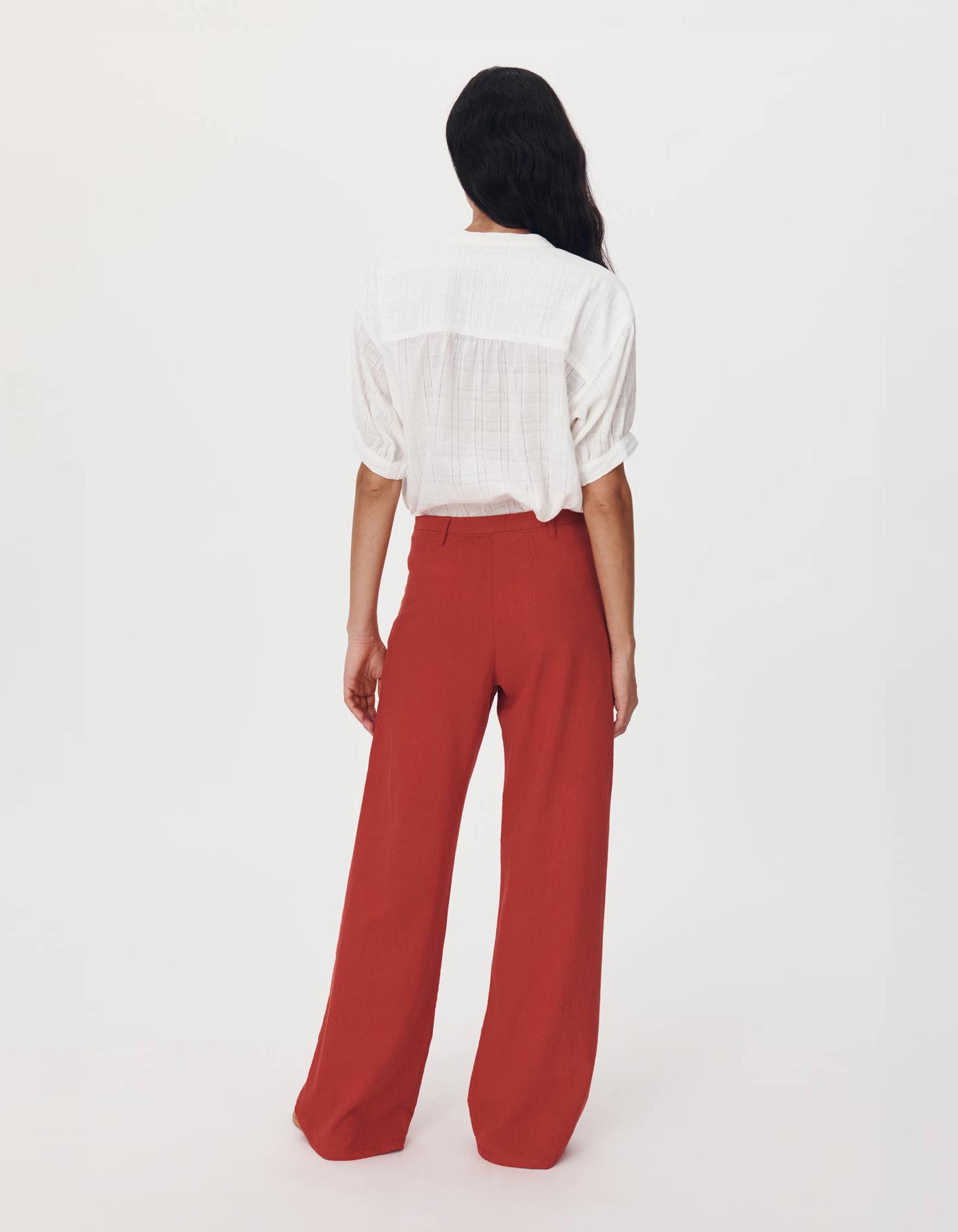 Rowie The Label Paige Linen Pants Apple Red