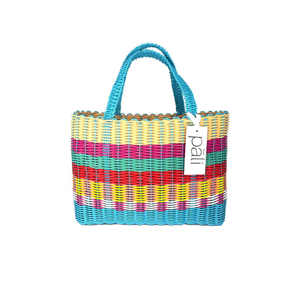 Pali Mira Stripe Basket Medium Aqua
