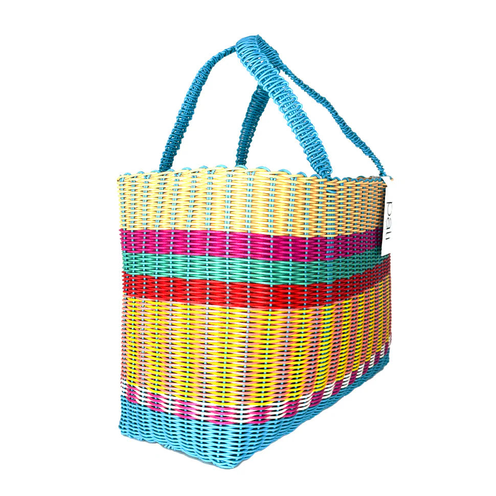 Pali Mira Stripe Basket Medium Aqua