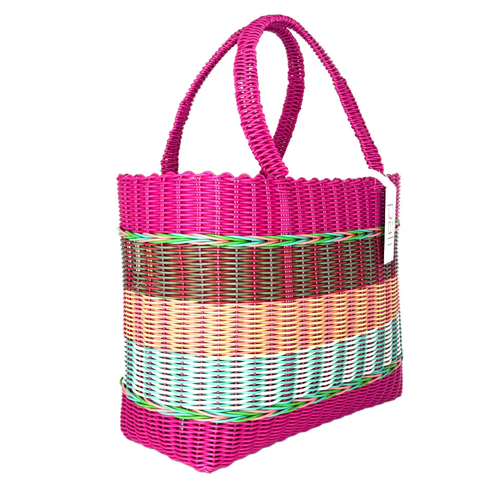 Pali Mira Stripe Basket Small Pink