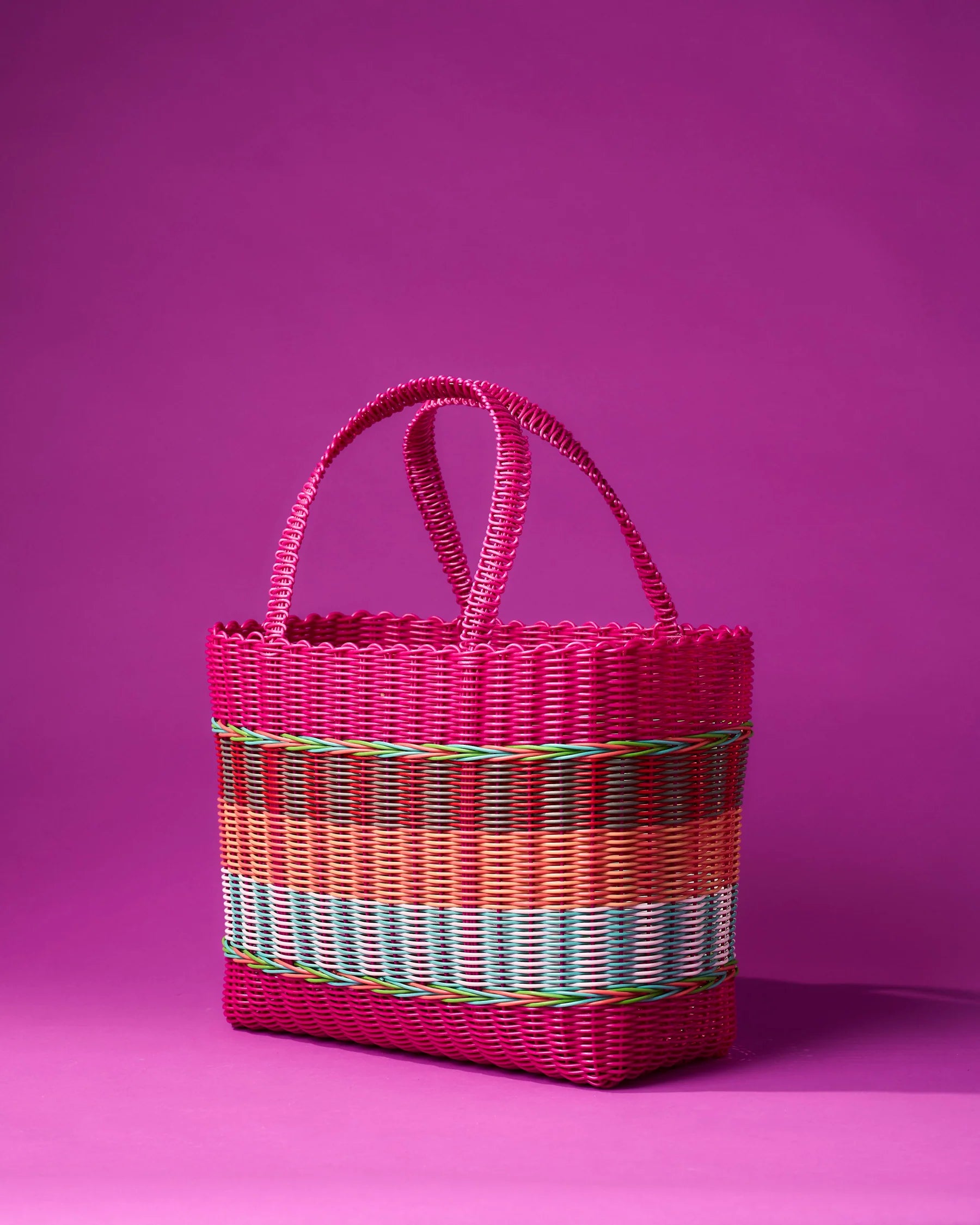 Pali Mira Stripe Basket Small Pink