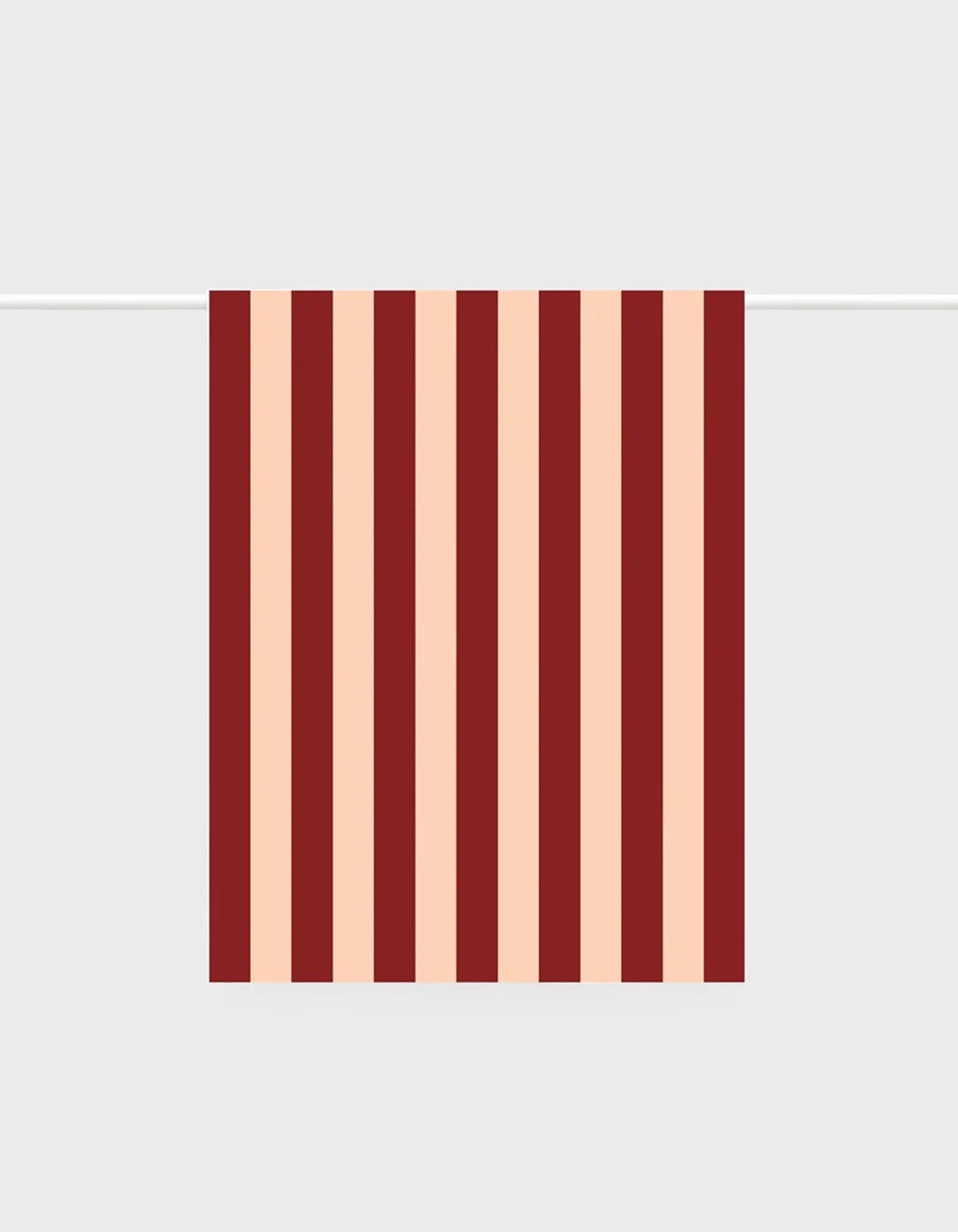 Lettuce Tea Towel Peach & Burgundy Stripe