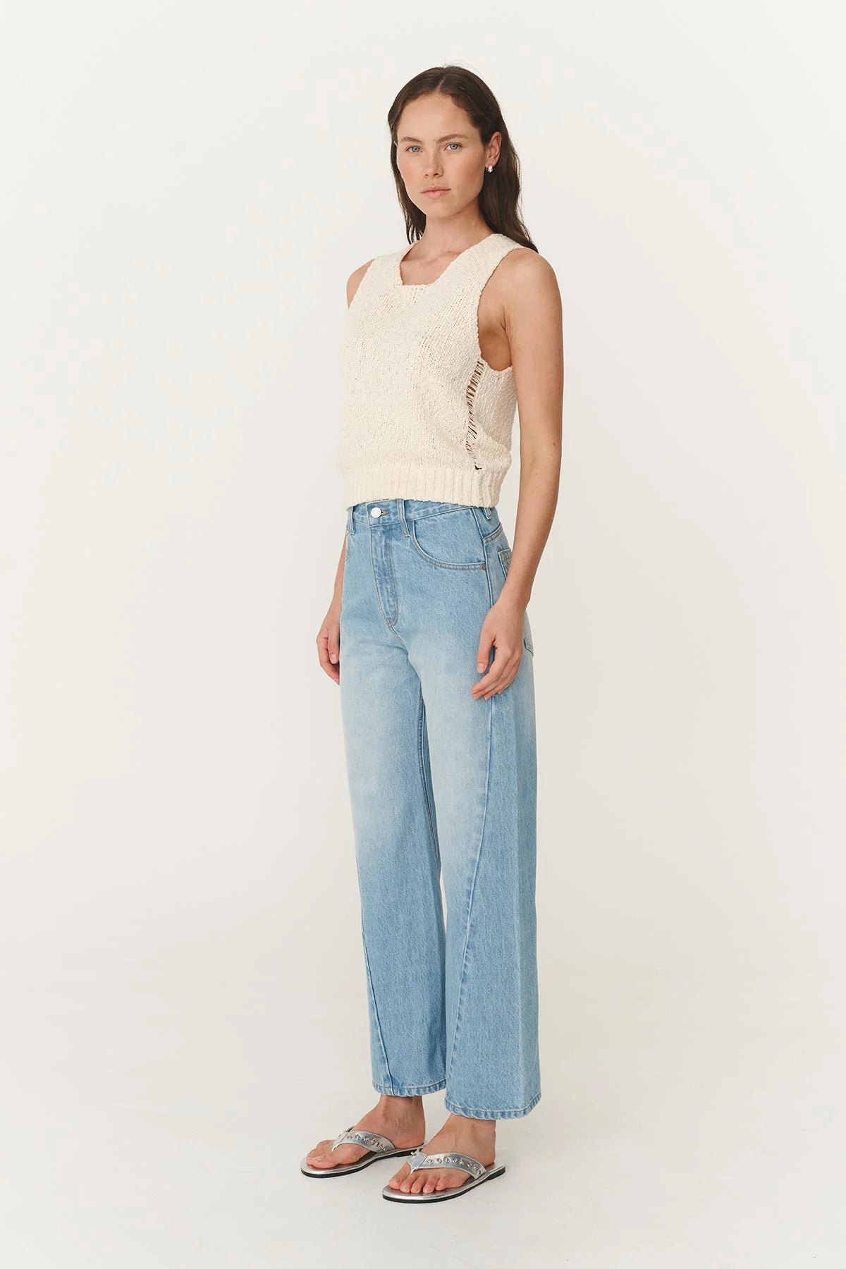 Rowie The Label Percy Curve Seam Jeans Faded Blue