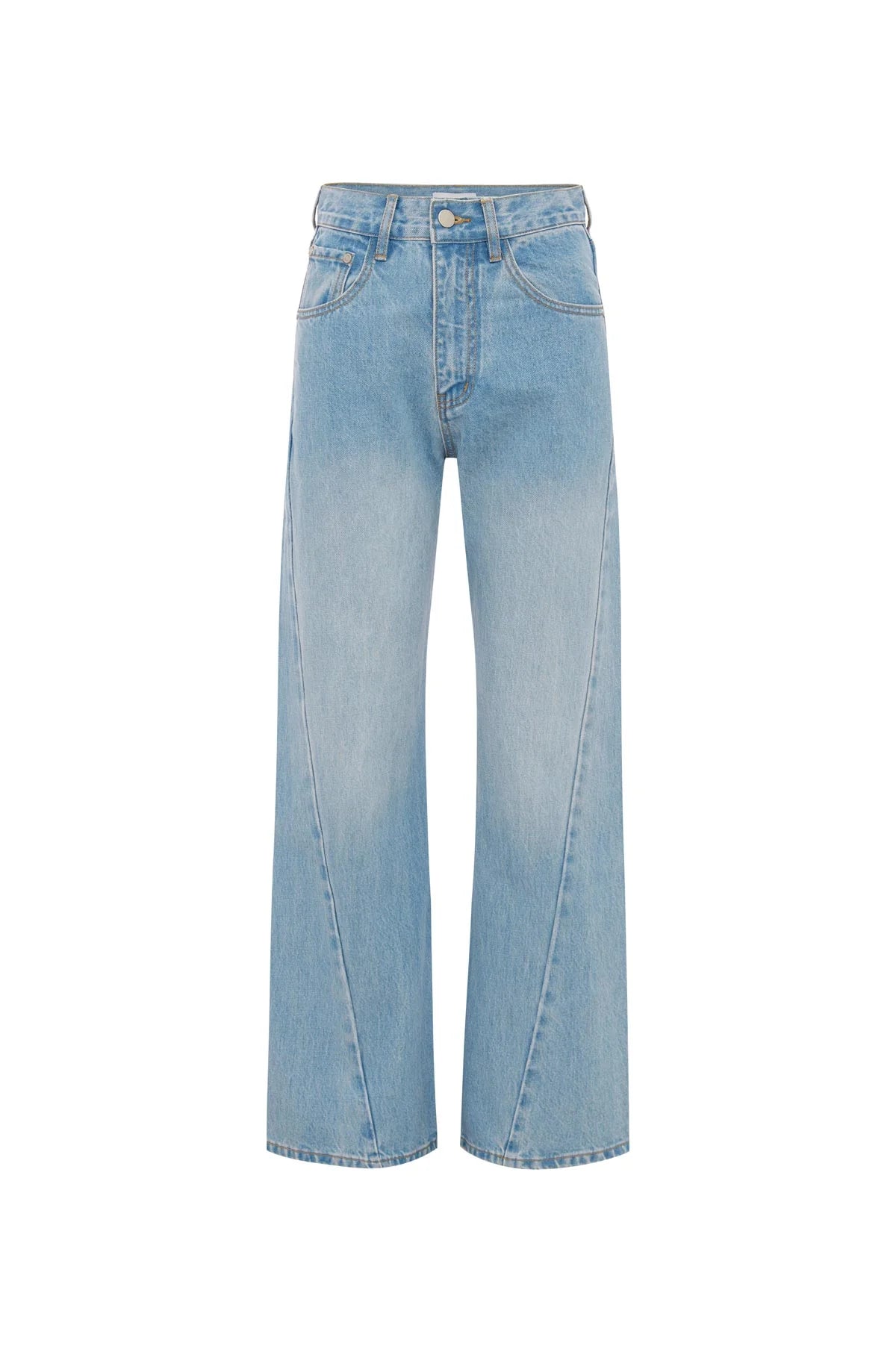 Rowie The Label Percy Curve Seam Jeans Faded Blue