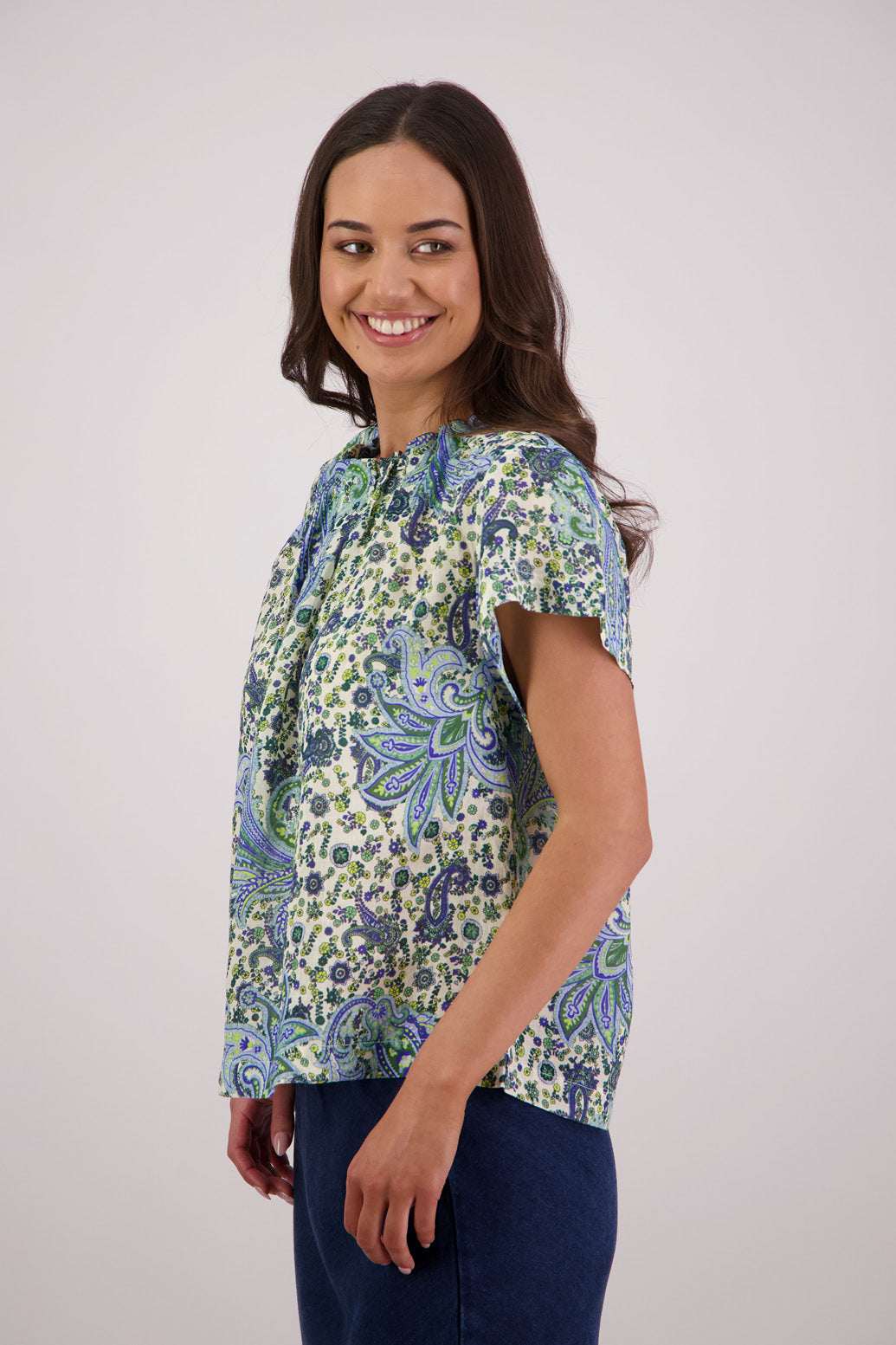 Briarwood Pia Top Blue Paisley
