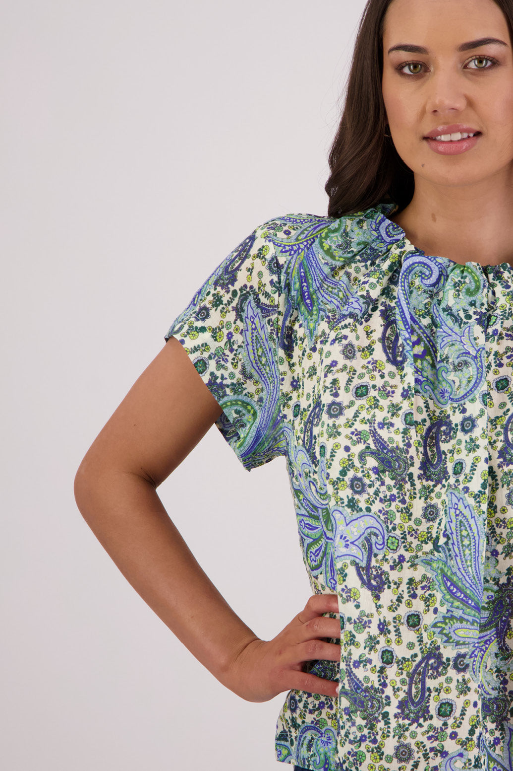 Briarwood Pia Top Blue Paisley