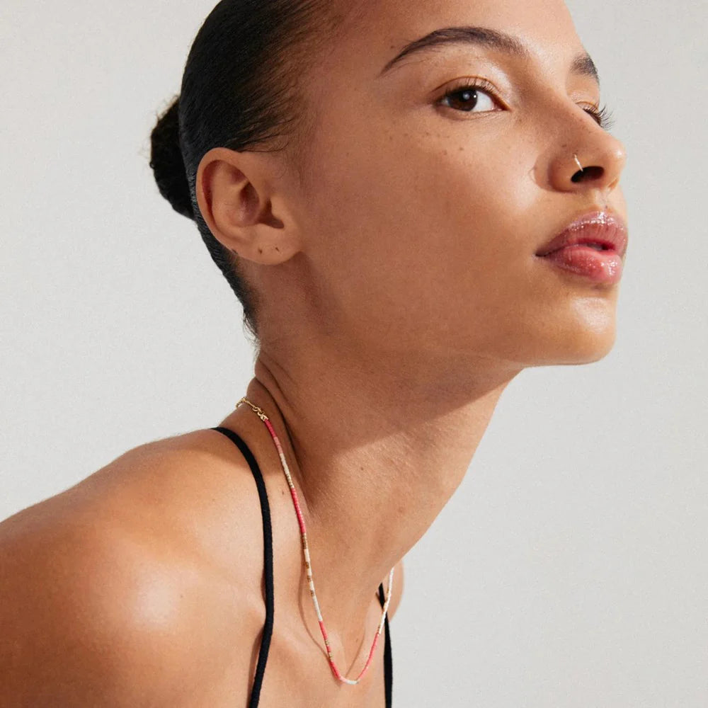 Pilgrim Alison Necklace Pink - Gold