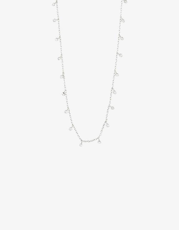 Pilgrim Maja Crystal Drop Necklace Silver