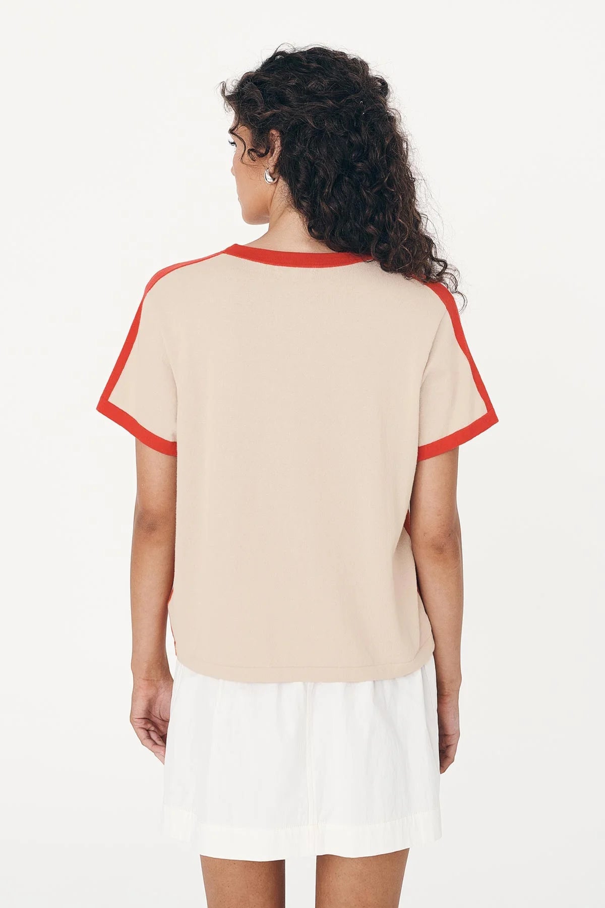 Rowie The Label Contrast Knit Tee Spiced Latte