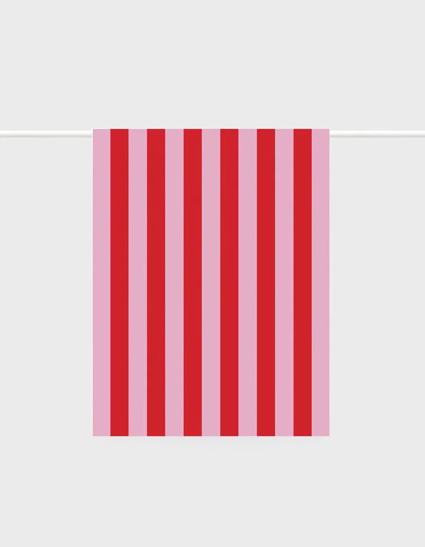 Lettuce Tea Towel Bold Red/Pink Stripe