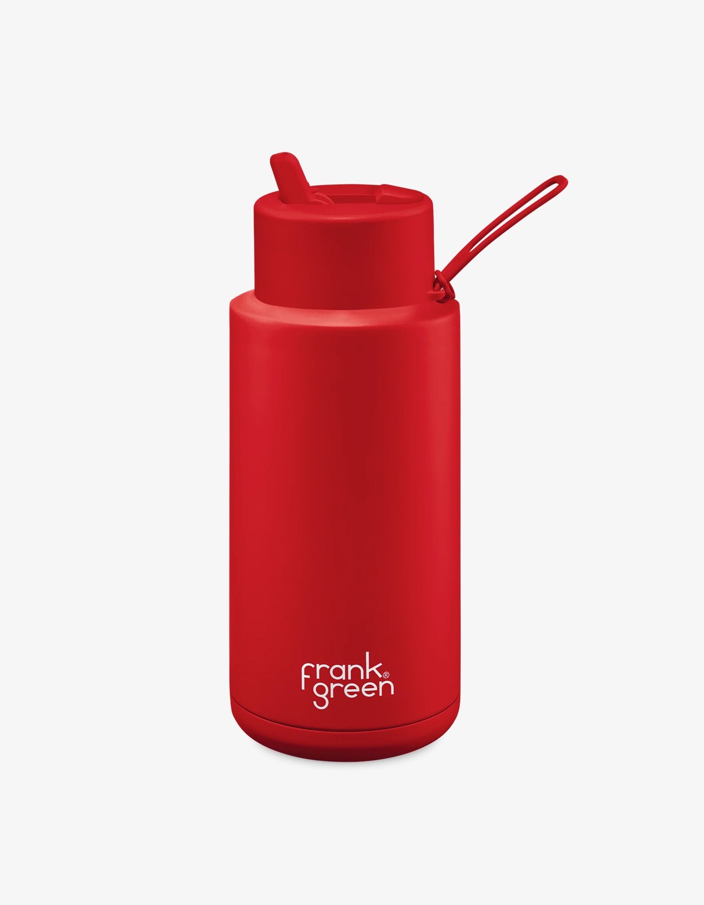 Frank Green 34oz Stainless Steel Ceramic Reusable Bottle Atomic Red with Straw Lid