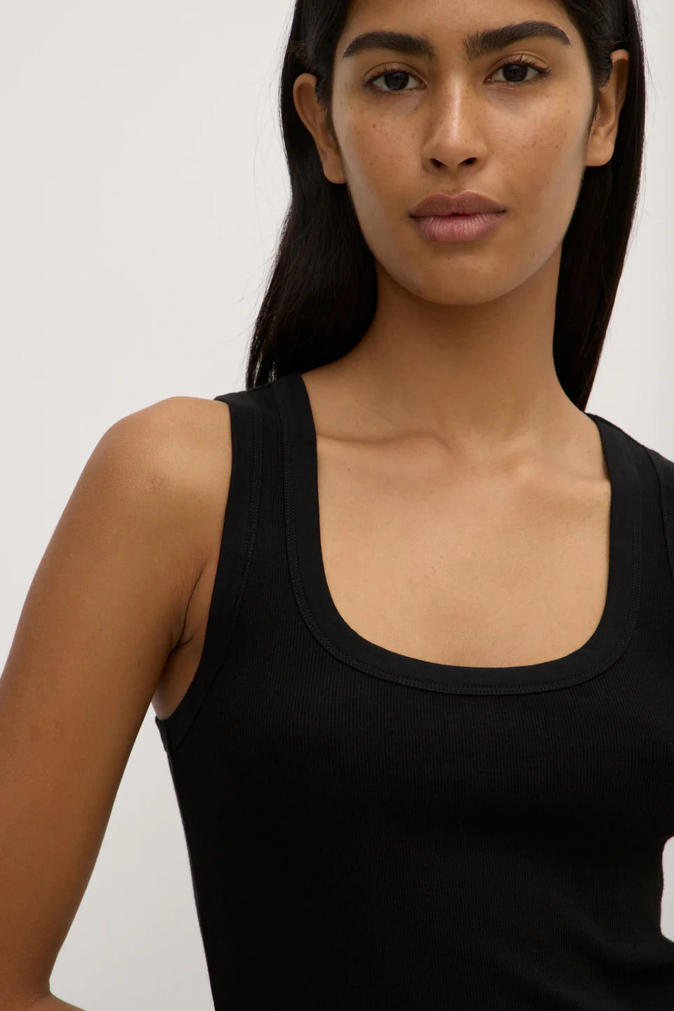 Assembly Label Robyn Scoop Neck Rib Tank- Black
