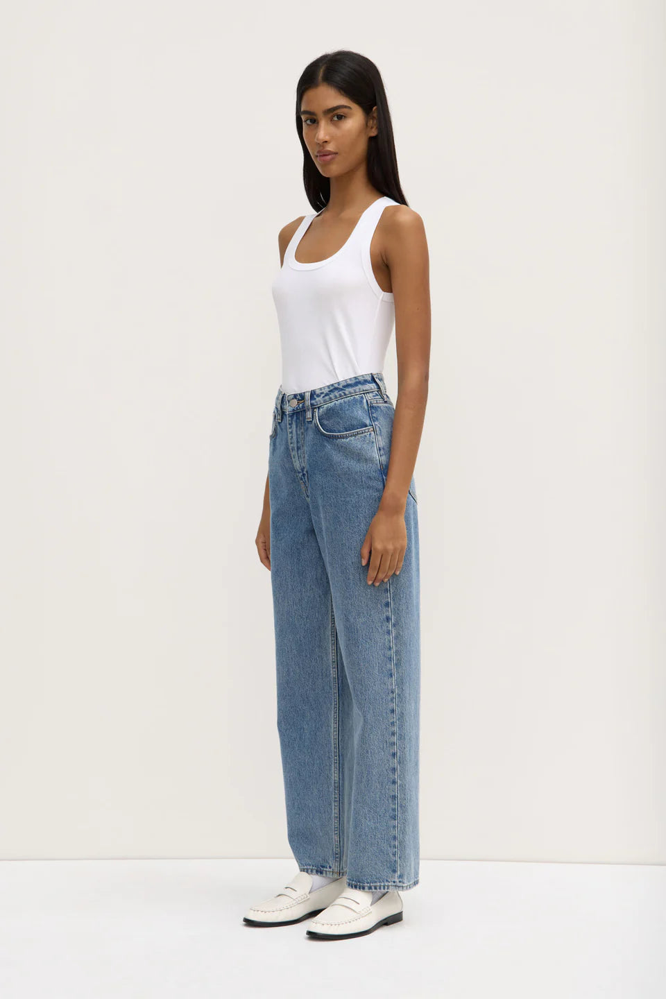 Assembly Label Robyn Scoop Neck Rib Tank - White