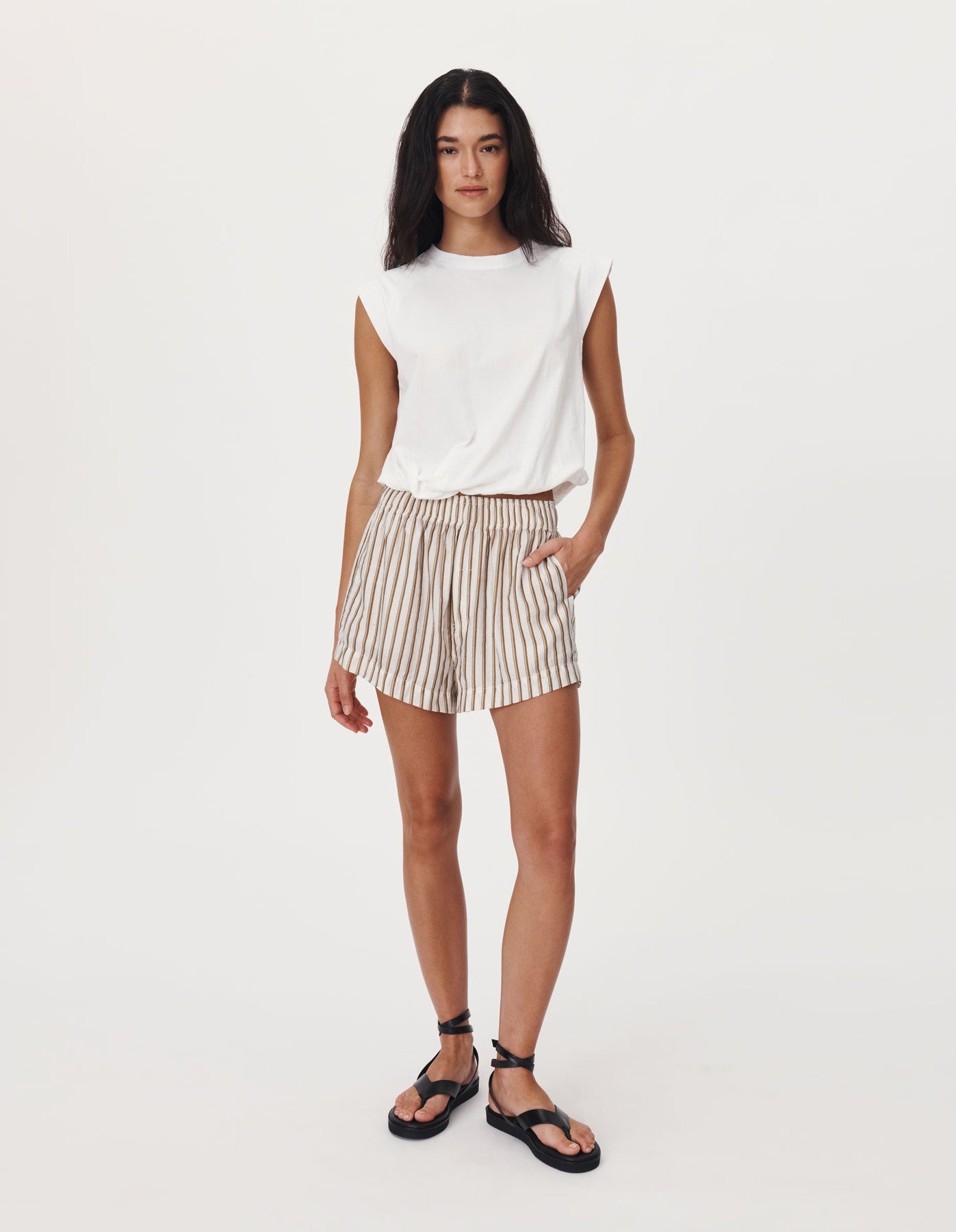 Rowie The Label Rocco Stripe Boxer Shorts Sienna