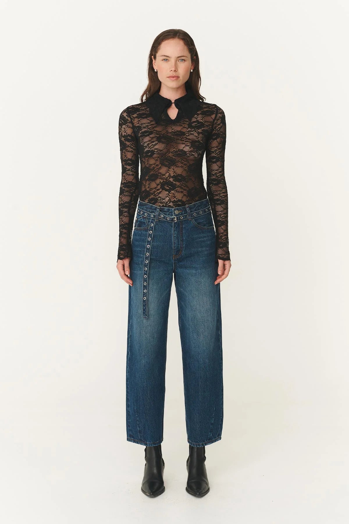 Rowie Heritage Barrel Leg Jeans Classic Indigo