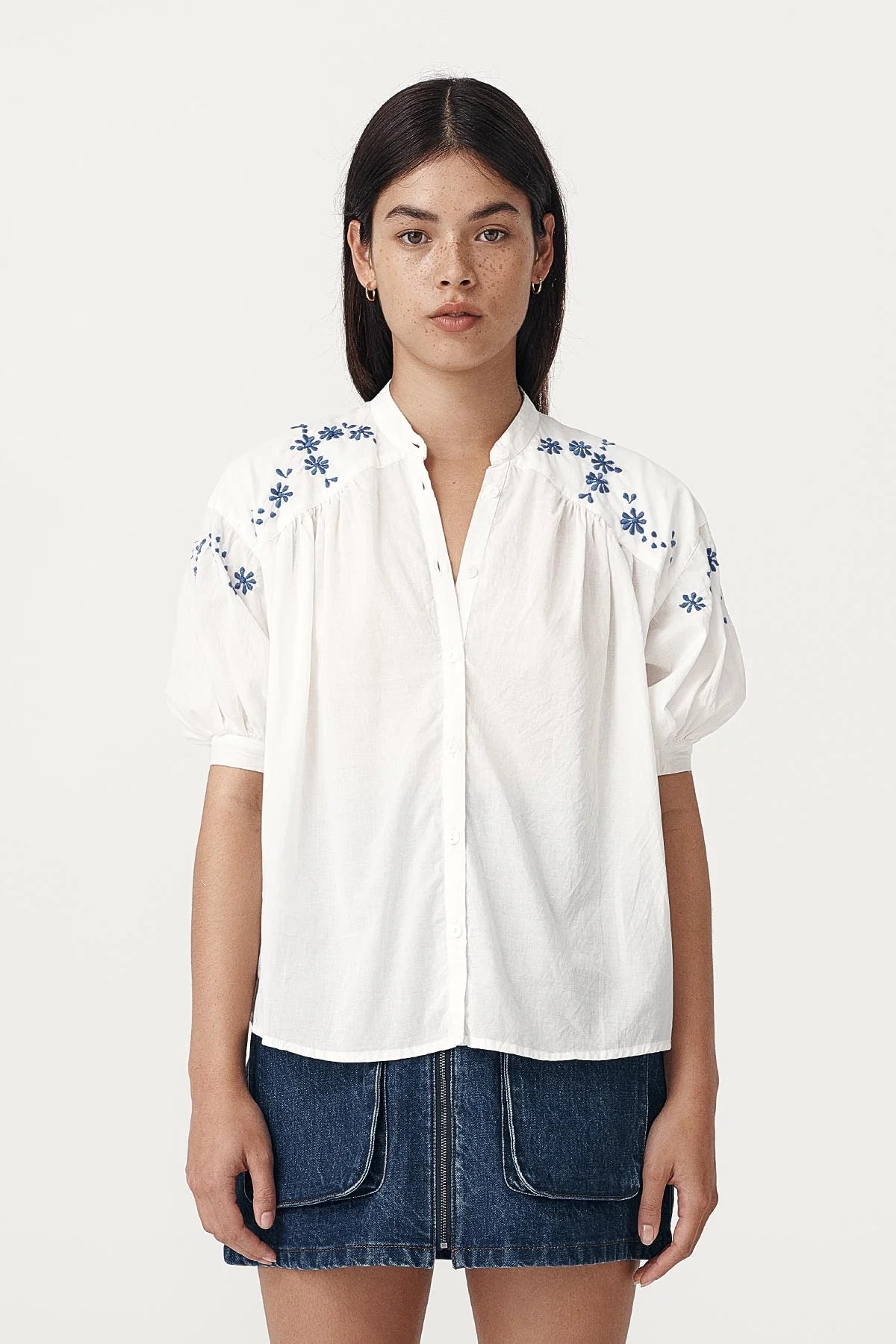 Rowie The Label Cora Spring Blouse Cobalt Etoile