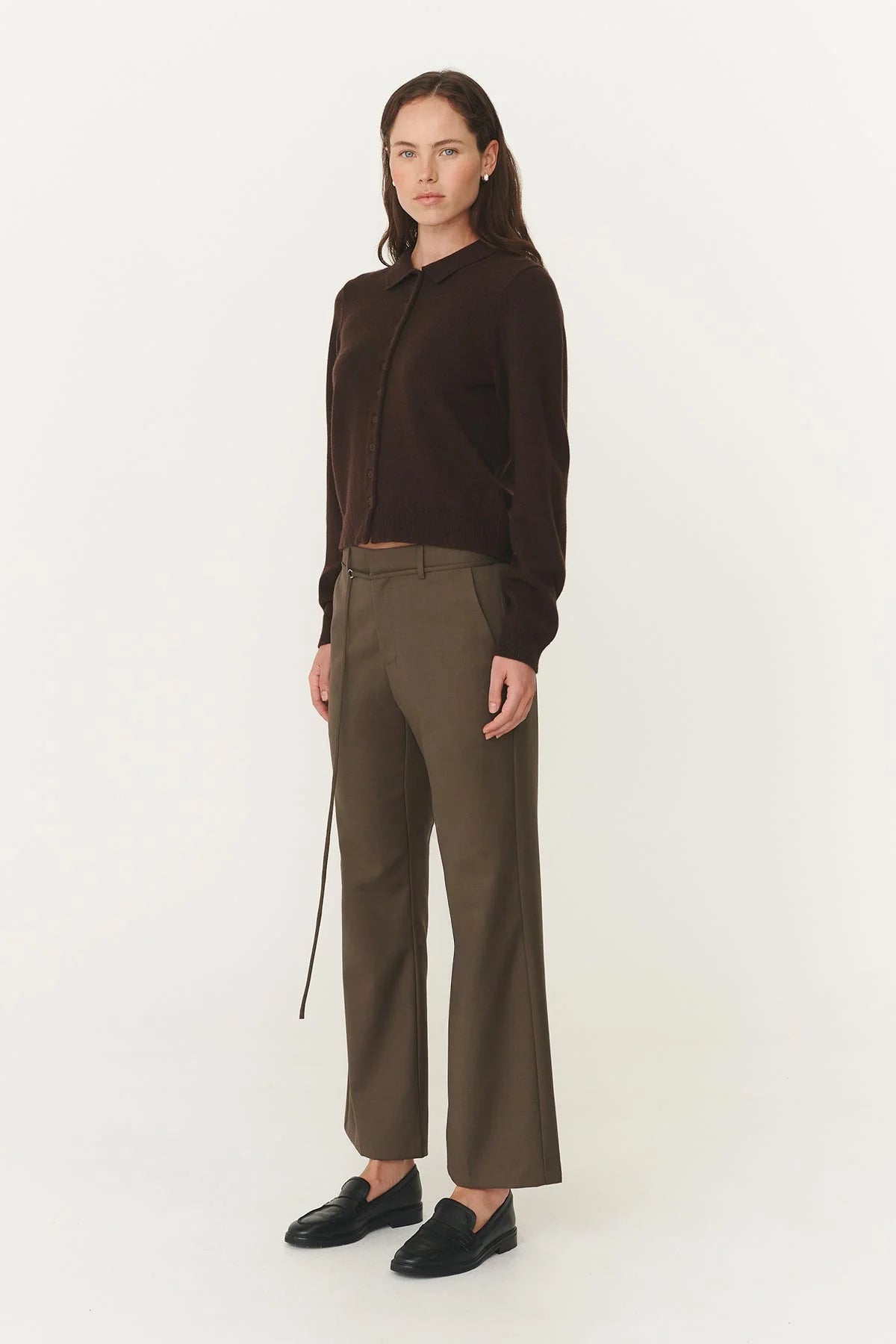 Rowie The Label Marin Wool Suit Pants Chestnut